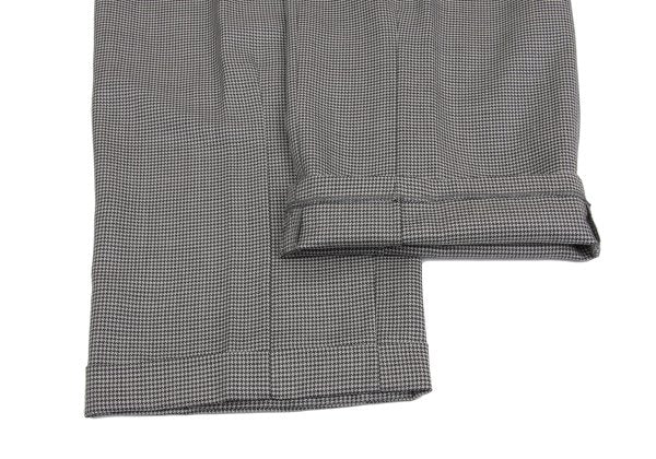 Papas Wool Silk Puppytooth Two-Tuck Pants Black Size 50L