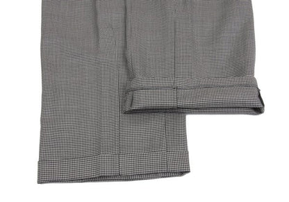 Papas Wool Silk Puppytooth Two-Tuck Pants Black Size 50L