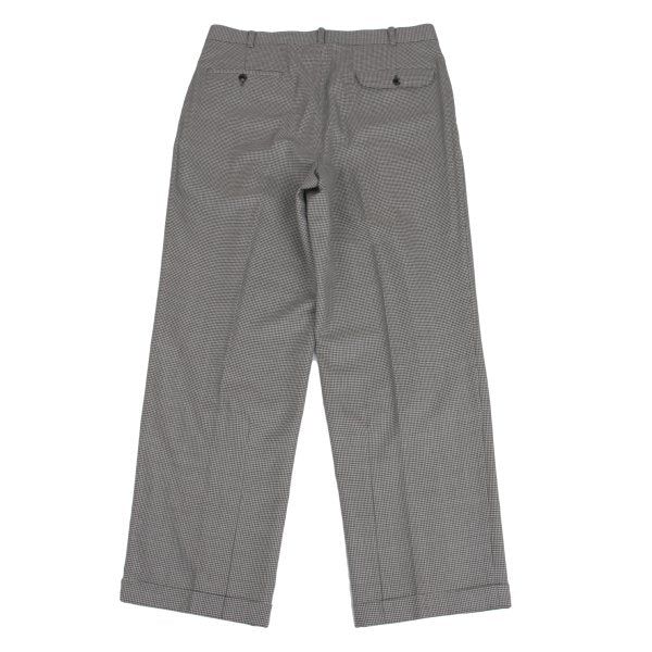 Papas Wool Silk Puppytooth Two-Tuck Pants Black Size 50L