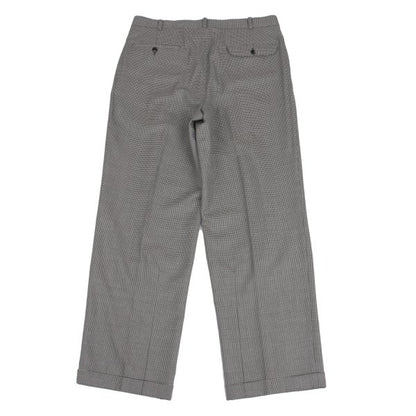 Papas Wool Silk Puppytooth Two-Tuck Pants Black Size 50L