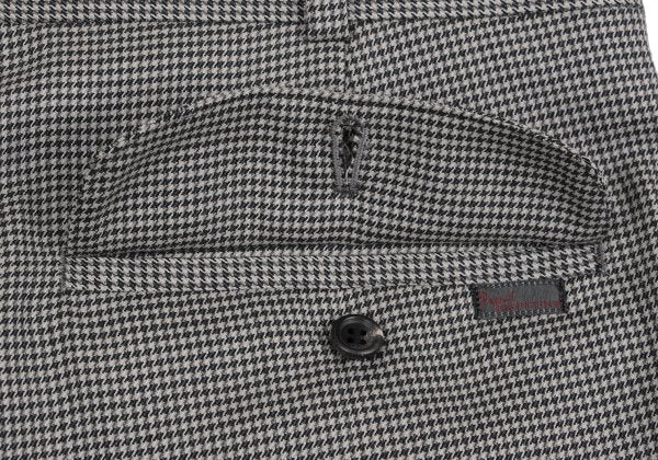 Papas Wool Silk Puppytooth Two-Tuck Pants Black Size 50L