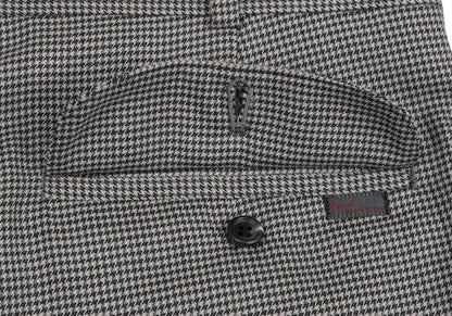 Papas Wool Silk Puppytooth Two-Tuck Pants Black Size 50L