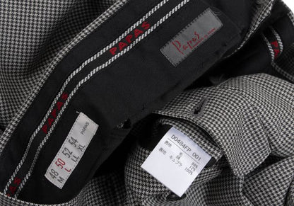Papas Wool Silk Puppytooth Two-Tuck Pants Black Size 50L