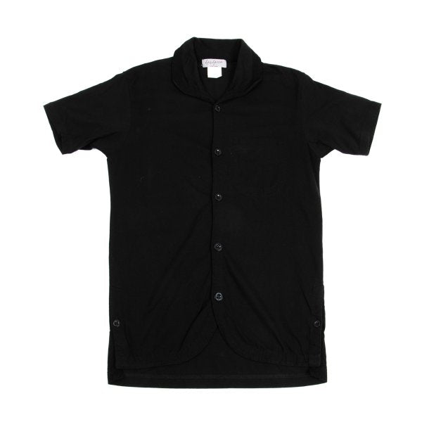 Yohji Yamamoto POUR HOMME Side Slit Round Shirt Black Size M