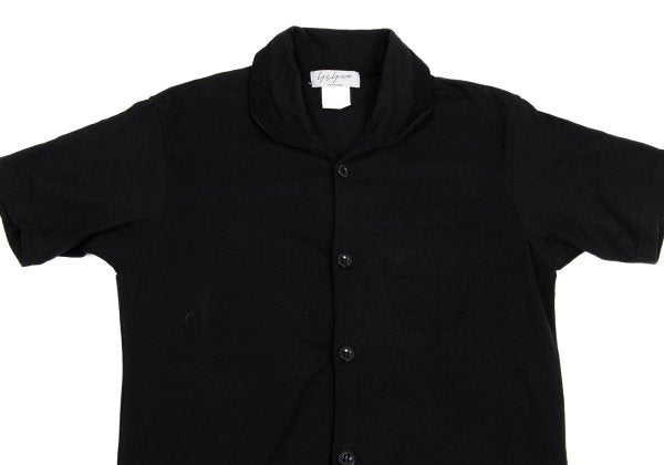 Yohji Yamamoto POUR HOMME Side Slit Round Shirt Black Size M