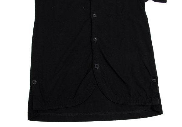 Yohji Yamamoto POUR HOMME Side Slit Round Shirt Black Size M