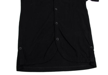 Yohji Yamamoto POUR HOMME Side Slit Round Shirt Black Size M