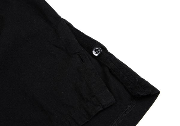 Yohji Yamamoto POUR HOMME Side Slit Round Shirt Black Size M