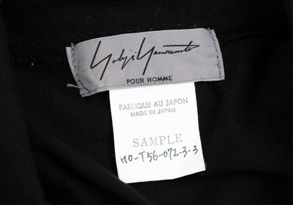 Yohji Yamamoto POUR HOMME Side Slit Round Shirt Black Size M