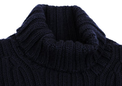 Yohji Yamamoto POUR HOMME 92AW Wool Low Sweater Navy Size M