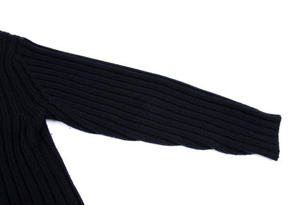 Yohji Yamamoto POUR HOMME 92AW Wool Low Sweater Navy Size M