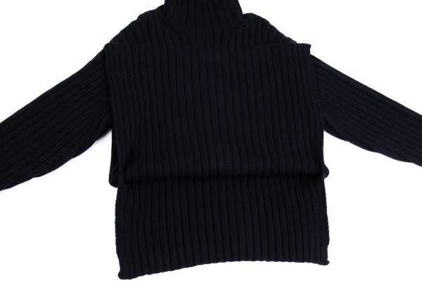 Yohji Yamamoto POUR HOMME 92AW Wool Low Sweater Navy Size M