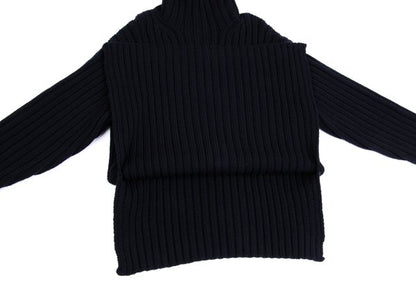 Yohji Yamamoto POUR HOMME 92AW Wool Low Sweater Navy Size M