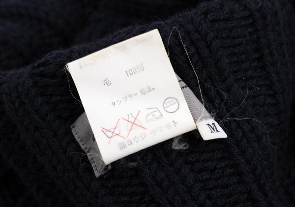 Yohji Yamamoto POUR HOMME 92AW Wool Low Sweater Navy Size M