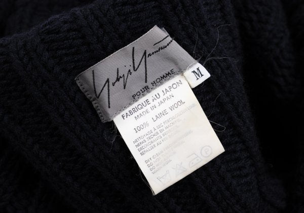 Yohji Yamamoto POUR HOMME 92AW Wool Low Sweater Navy Size M