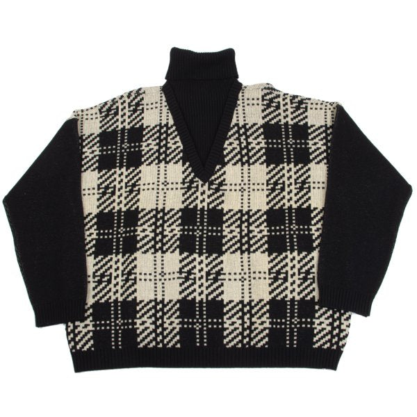 Yohji Yamamoto POUR HOMME Layered Sweater Black Size XL