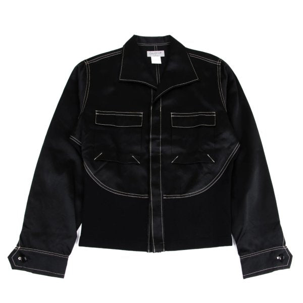 Yohji Yamamoto POUR HOMME Mixed Material Jacket Black Size M