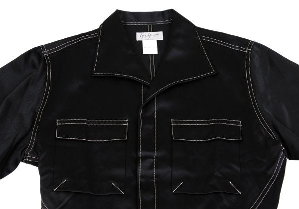 Yohji Yamamoto POUR HOMME Mixed Material Jacket Black Size M