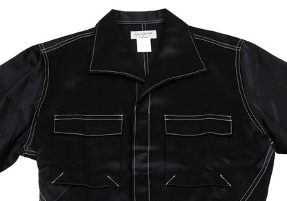 Yohji Yamamoto POUR HOMME Mixed Material Jacket Black Size M