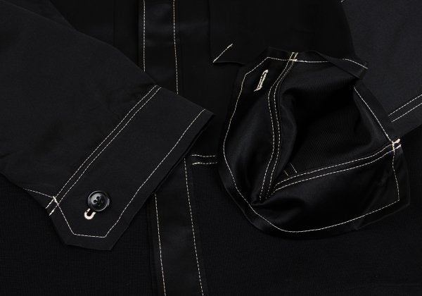 Yohji Yamamoto POUR HOMME Mixed Material Jacket Black Size M