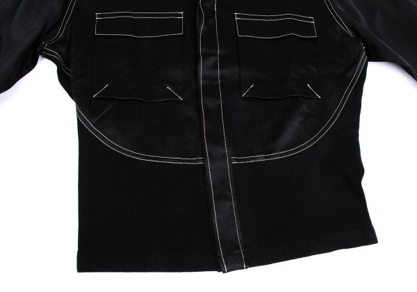 Yohji Yamamoto POUR HOMME Mixed Material Jacket Black Size M