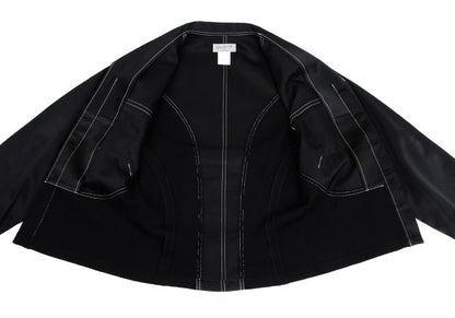 Yohji Yamamoto POUR HOMME Mixed Material Jacket Black Size M