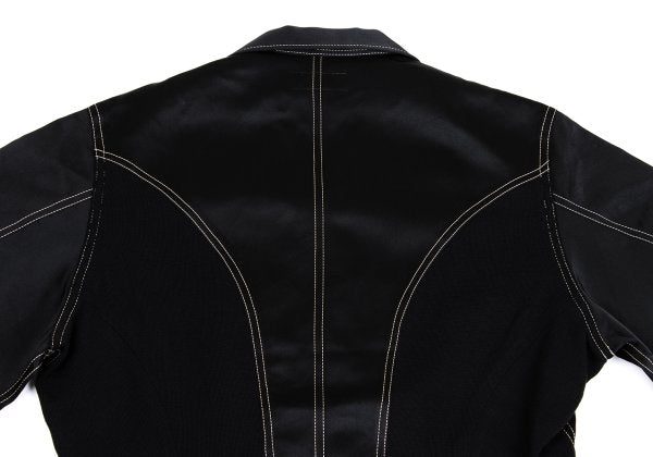 Yohji Yamamoto POUR HOMME Mixed Material Jacket Black Size M