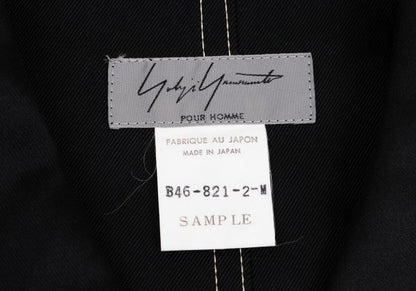 Yohji Yamamoto POUR HOMME Mixed Material Jacket Black Size M