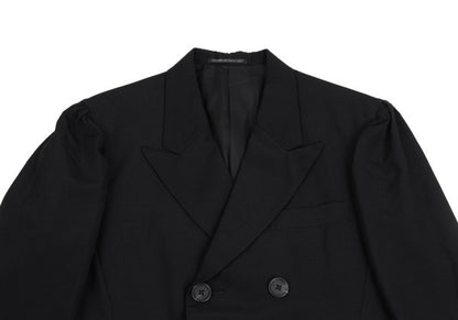Yohji Yamamoto POUR HOMME Black Puff Lapel Jacket Size L