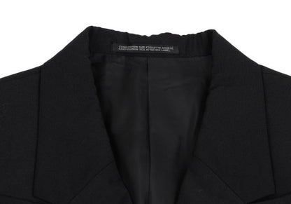 Yohji Yamamoto POUR HOMME Black Puff Lapel Jacket Size L