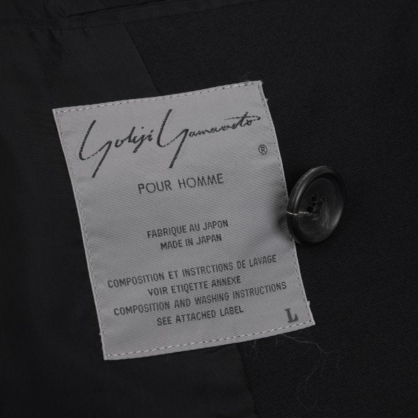 Yohji Yamamoto POUR HOMME Black Puff Lapel Jacket Size L