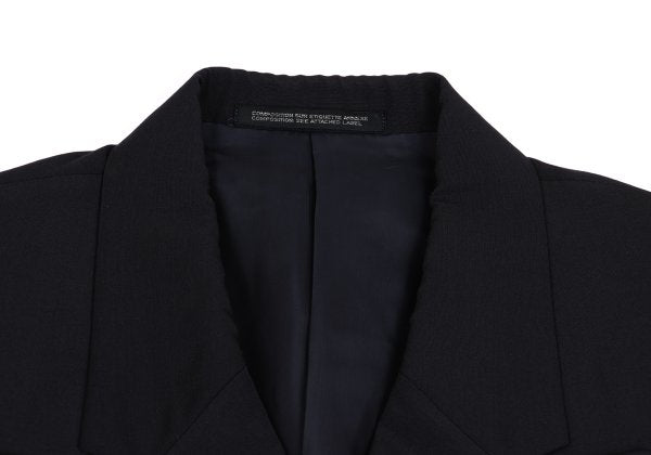 Yohji Yamamoto POUR HOMME Navy Puff Lapel Jacket Size M