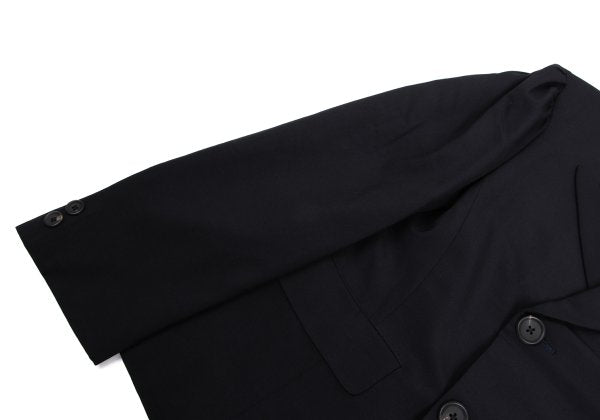 Yohji Yamamoto POUR HOMME Navy Puff Lapel Jacket Size M