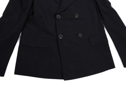 Yohji Yamamoto POUR HOMME Navy Puff Lapel Jacket Size M