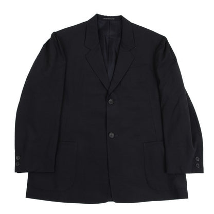 Yohji Yamamoto POUR HOMME Navy Wool Puff Lapel Jacket Size S
