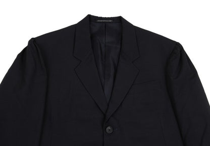 Yohji Yamamoto POUR HOMME Navy Wool Puff Lapel Jacket Size S
