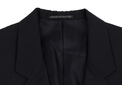 Yohji Yamamoto POUR HOMME Navy Wool Puff Lapel Jacket Size S