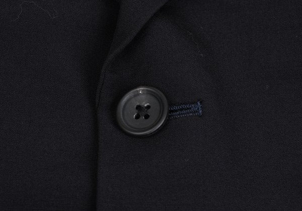 Yohji Yamamoto POUR HOMME Navy Wool Puff Lapel Jacket Size S