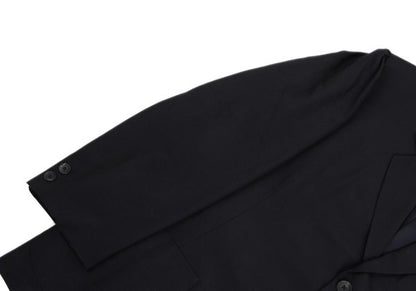 Yohji Yamamoto POUR HOMME Navy Wool Puff Lapel Jacket Size S