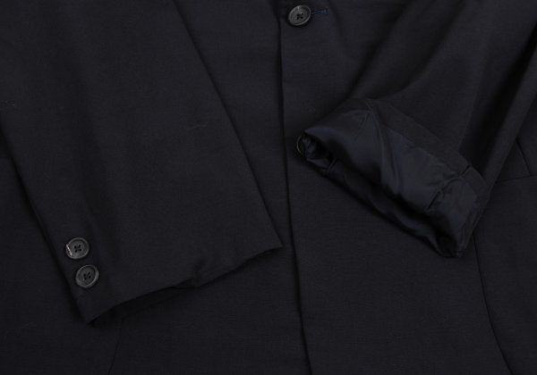 Yohji Yamamoto POUR HOMME Navy Wool Puff Lapel Jacket Size S