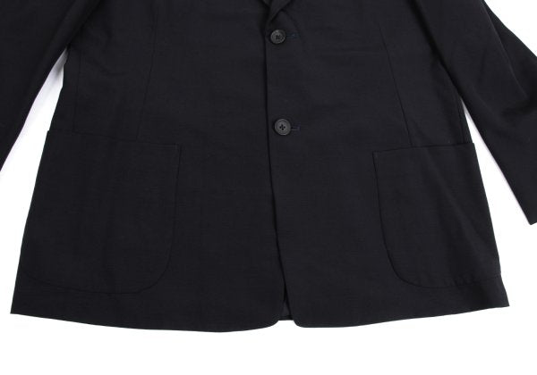 Yohji Yamamoto POUR HOMME Navy Wool Puff Lapel Jacket Size S
