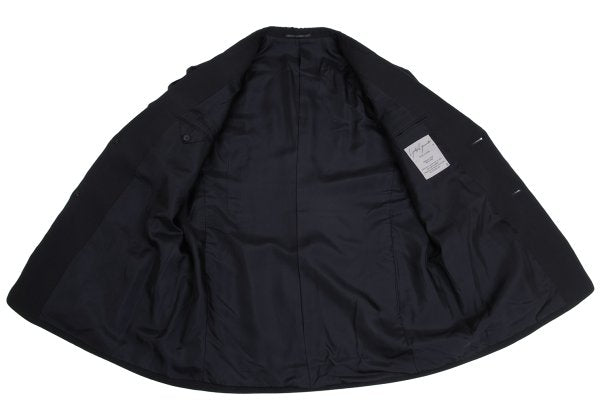 Yohji Yamamoto POUR HOMME Navy Wool Puff Lapel Jacket Size S