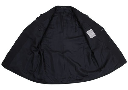 Yohji Yamamoto POUR HOMME Navy Wool Puff Lapel Jacket Size S