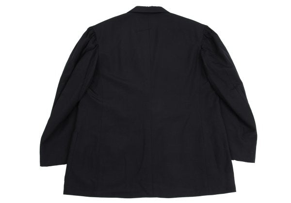 Yohji Yamamoto POUR HOMME Navy Wool Puff Lapel Jacket Size S