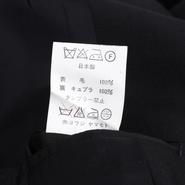 Yohji Yamamoto POUR HOMME Navy Wool Puff Lapel Jacket Size S