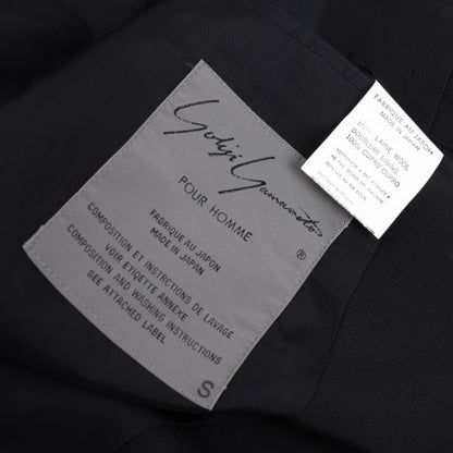 Yohji Yamamoto POUR HOMME Navy Wool Puff Lapel Jacket Size S