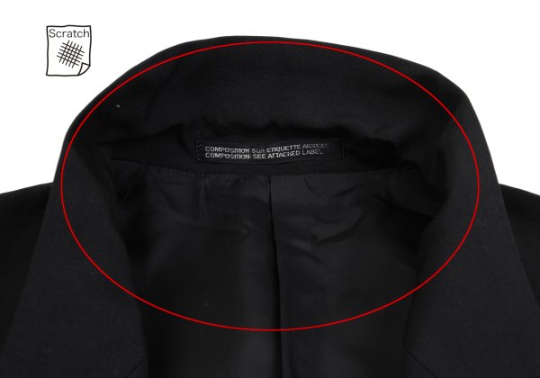 Yohji Yamamoto POUR HOMME Wool Peak Jacket Black Size M