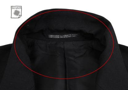 Yohji Yamamoto POUR HOMME Wool Peak Jacket Black Size M