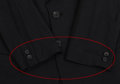 Yohji Yamamoto POUR HOMME Wool Peak Jacket Black Size M