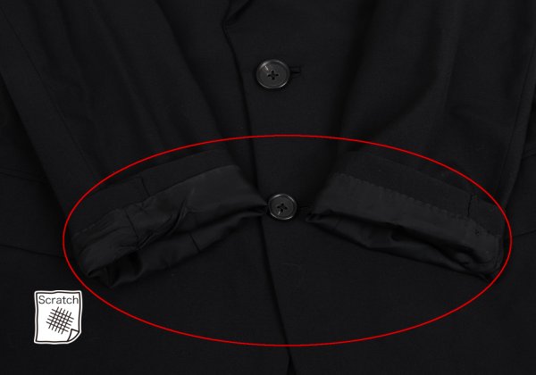 Yohji Yamamoto POUR HOMME Wool Peak Jacket Black Size M
